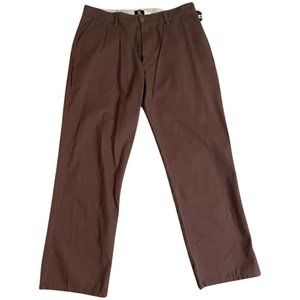 NWT Ocean Current Relaxed Straight Fit Chino Pants Burgundy Sz 38x32